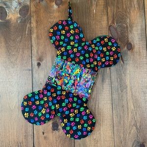 Hand crafted dog bone Christmas stocking!